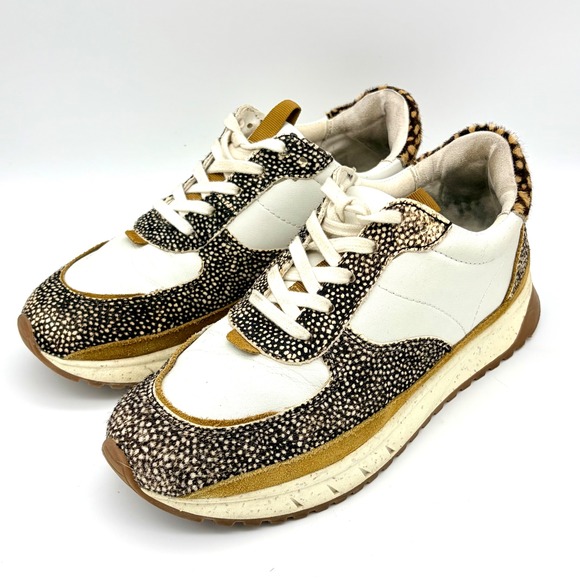 Madewell Shoes - Madewell MWL Cloudlift Sneakers Womens 8.5 Animal Print Calf Hair Cream‎ Leather